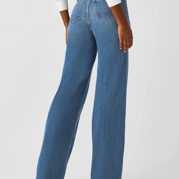 SPANXshape™ EveryWear Seamed-Front Wide Leg Jeans, Vintage Indigo - Picture 4 of 7